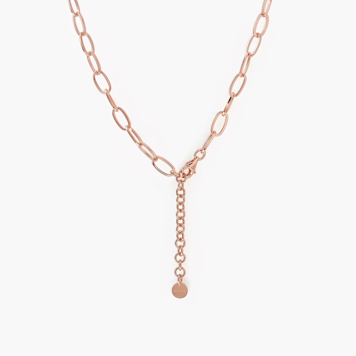 Oval Link Chain Necklace With Lock Pendant