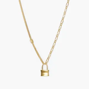 Oval Link Lock Chain Necklace