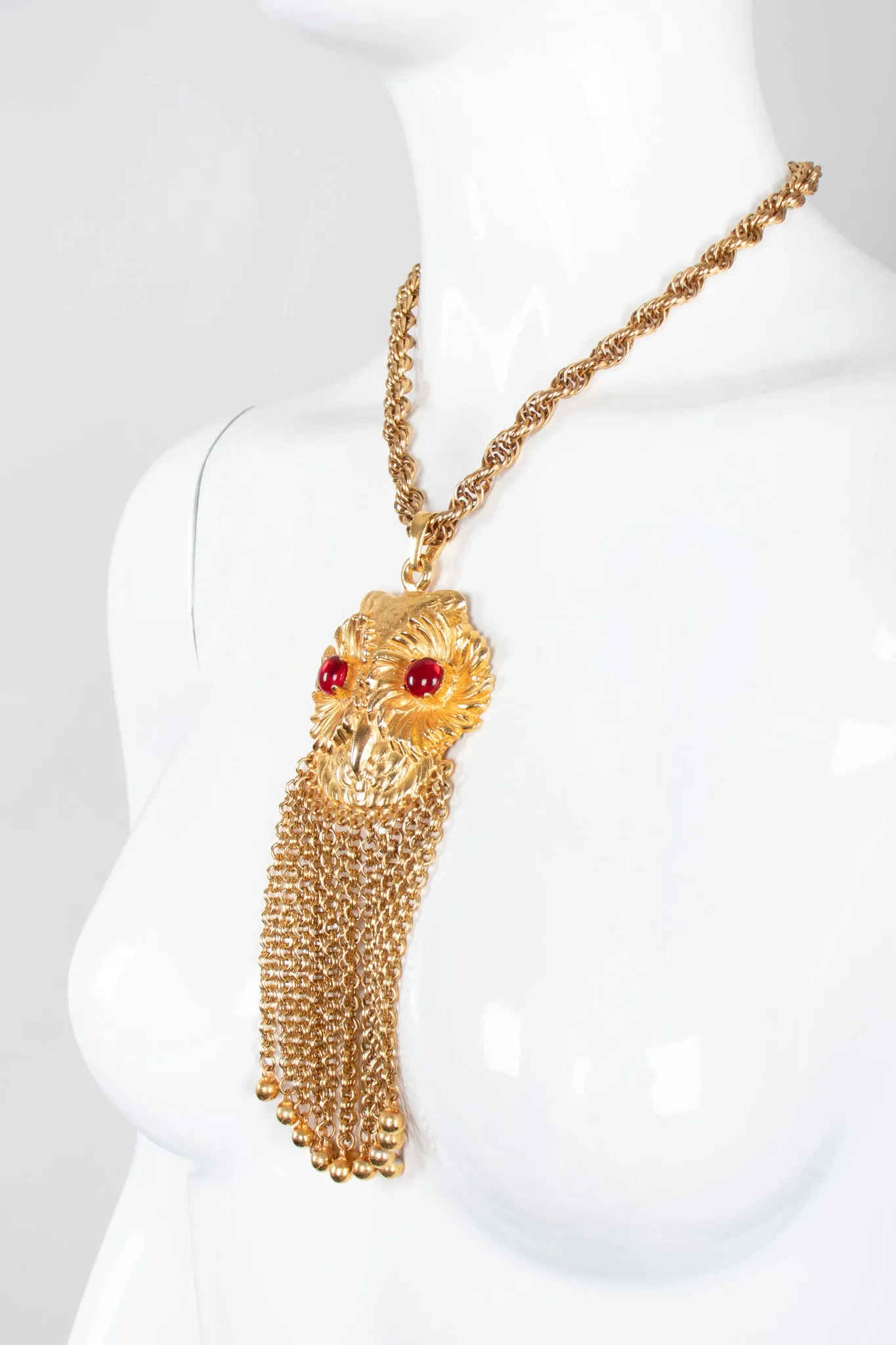 Owl Eyes Fringe Pendant