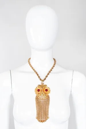 Owl Eyes Fringe Pendant