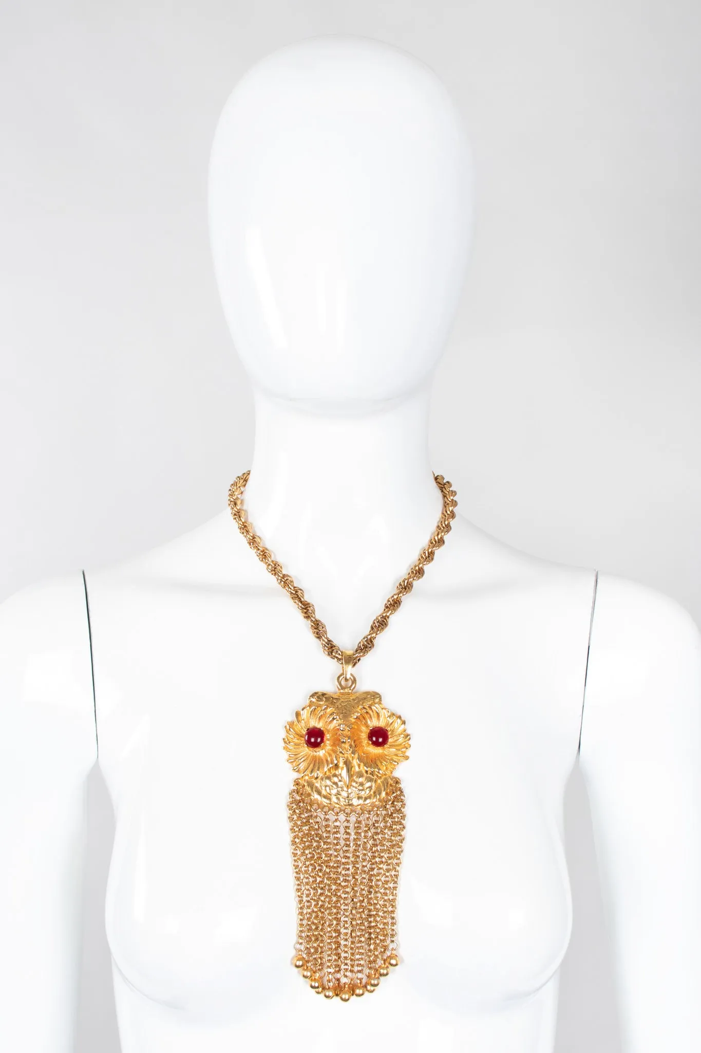 Owl Eyes Fringe Pendant