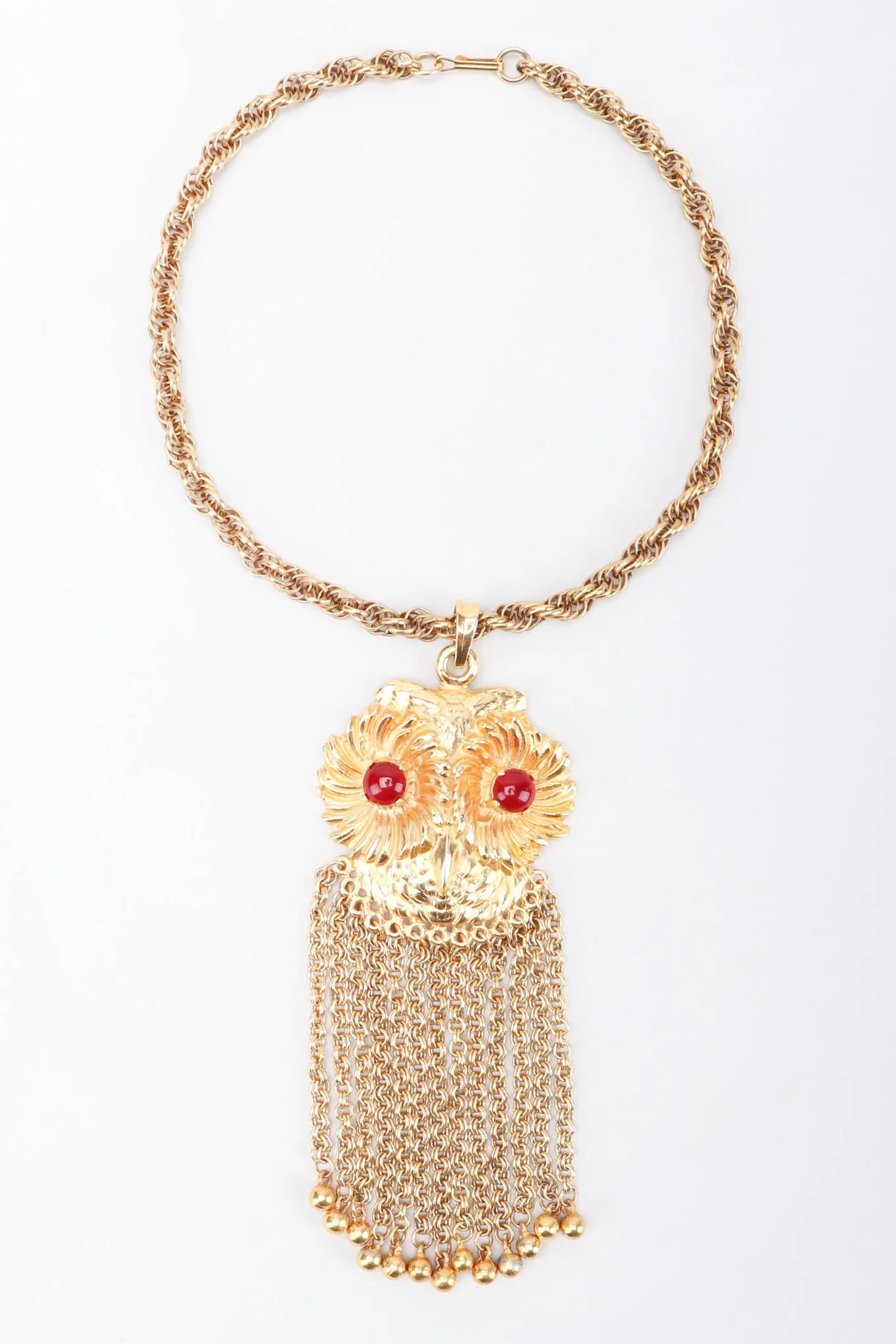 Owl Eyes Fringe Pendant