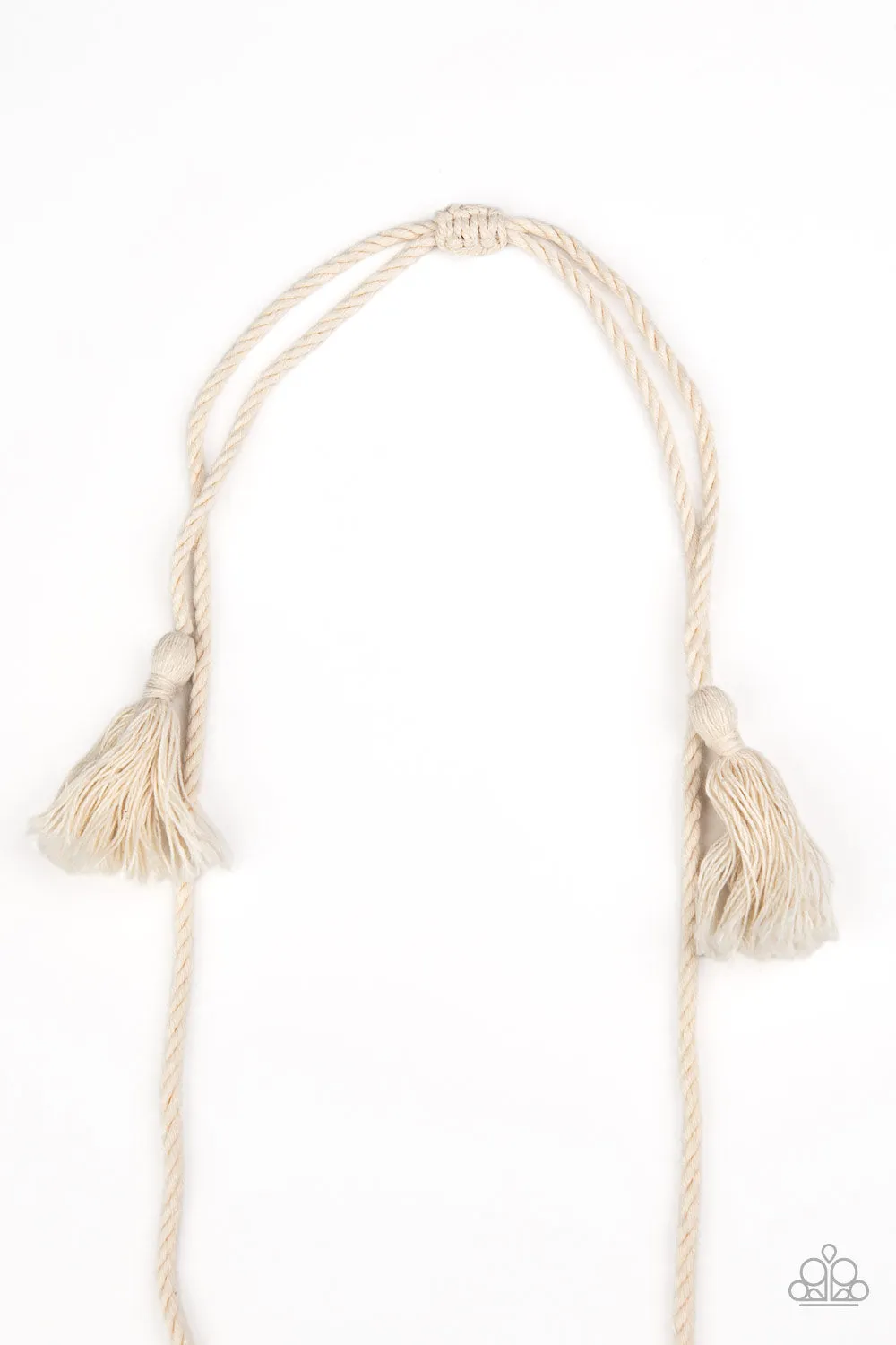 Paparazzi Macrame Mantra - White Necklace