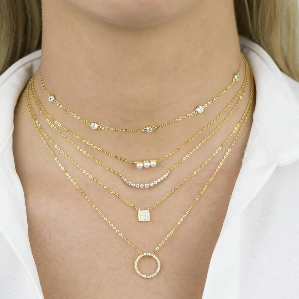 Pavé Open Circle Necklace