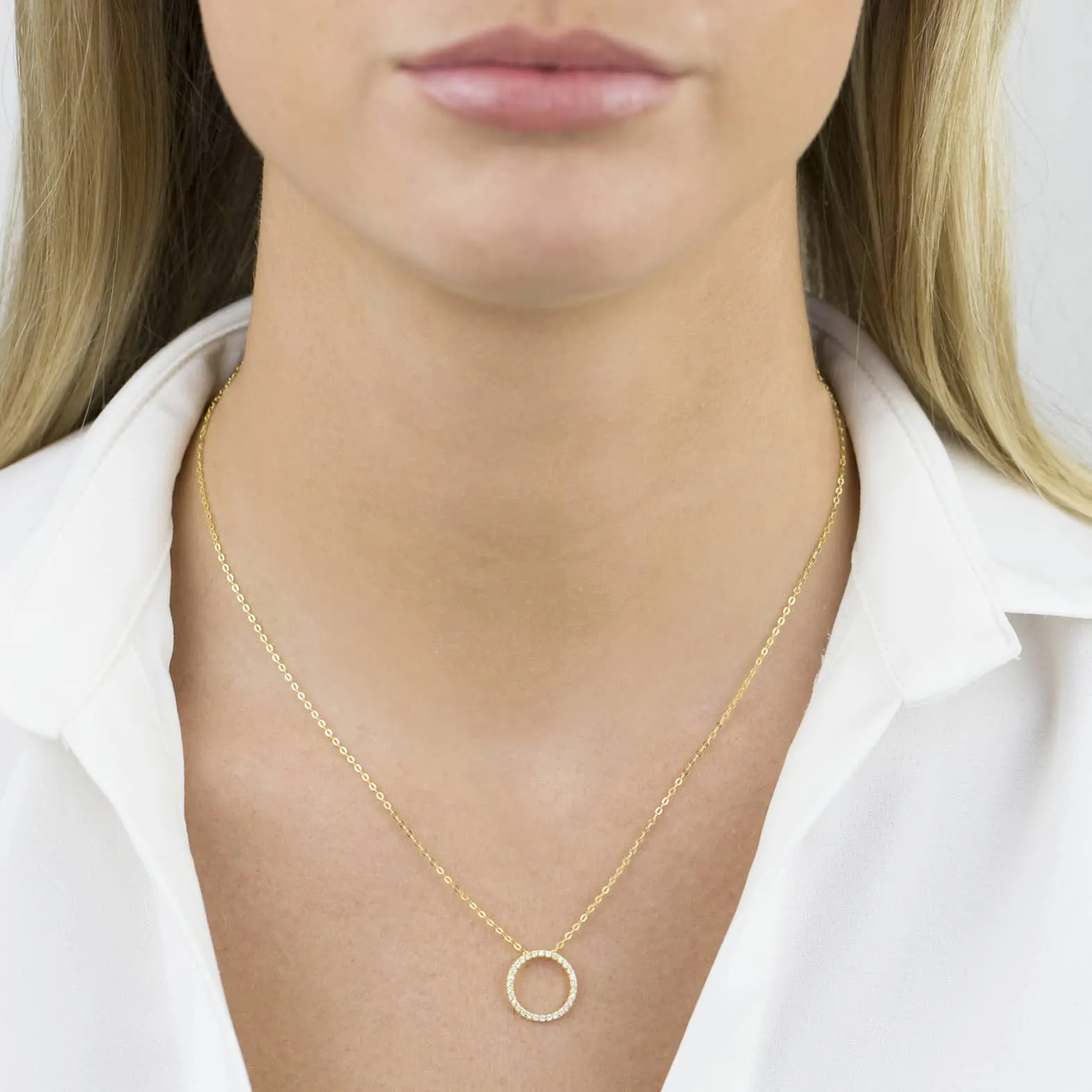 Pavé Open Circle Necklace