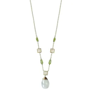 Peridot Necklace 4703 with Australian Opal and Moonstone by Michelle Pressler Jewelry
