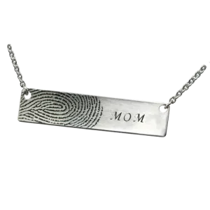 Personalized Bar Pendant Horizontal - Fingerprint Necklace or Bracelet