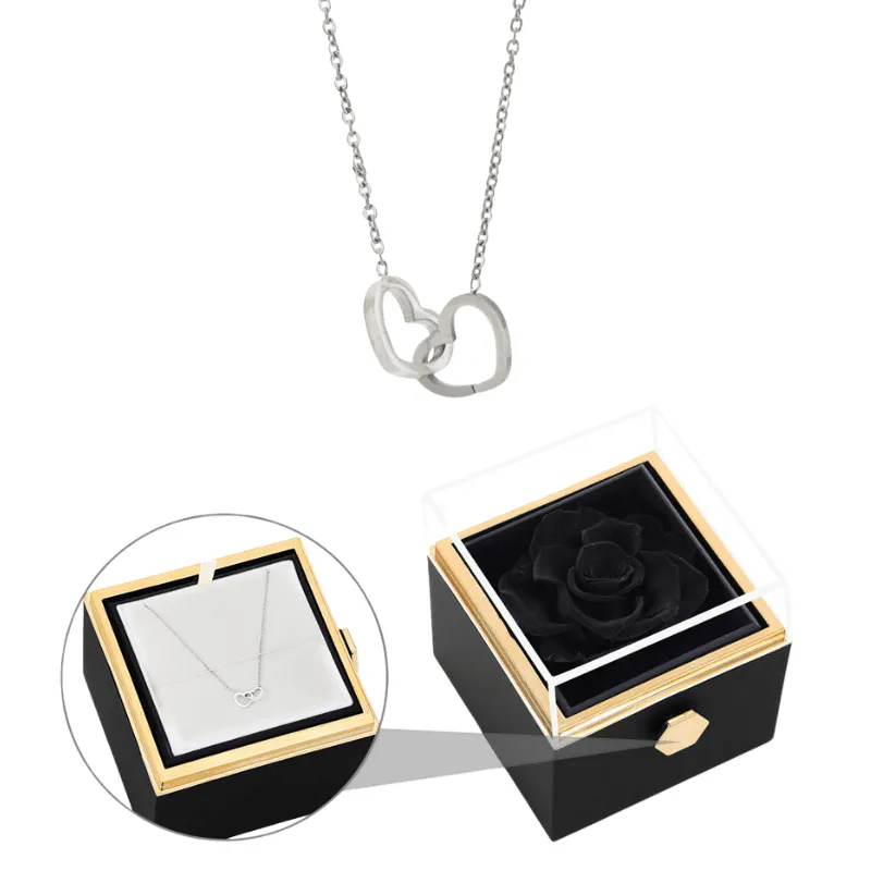 Personalized Name Pendant and Eternal Rose Gift Set