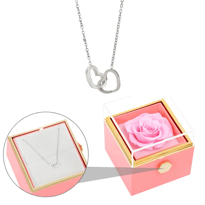 Personalized Name Pendant and Eternal Rose Gift Set