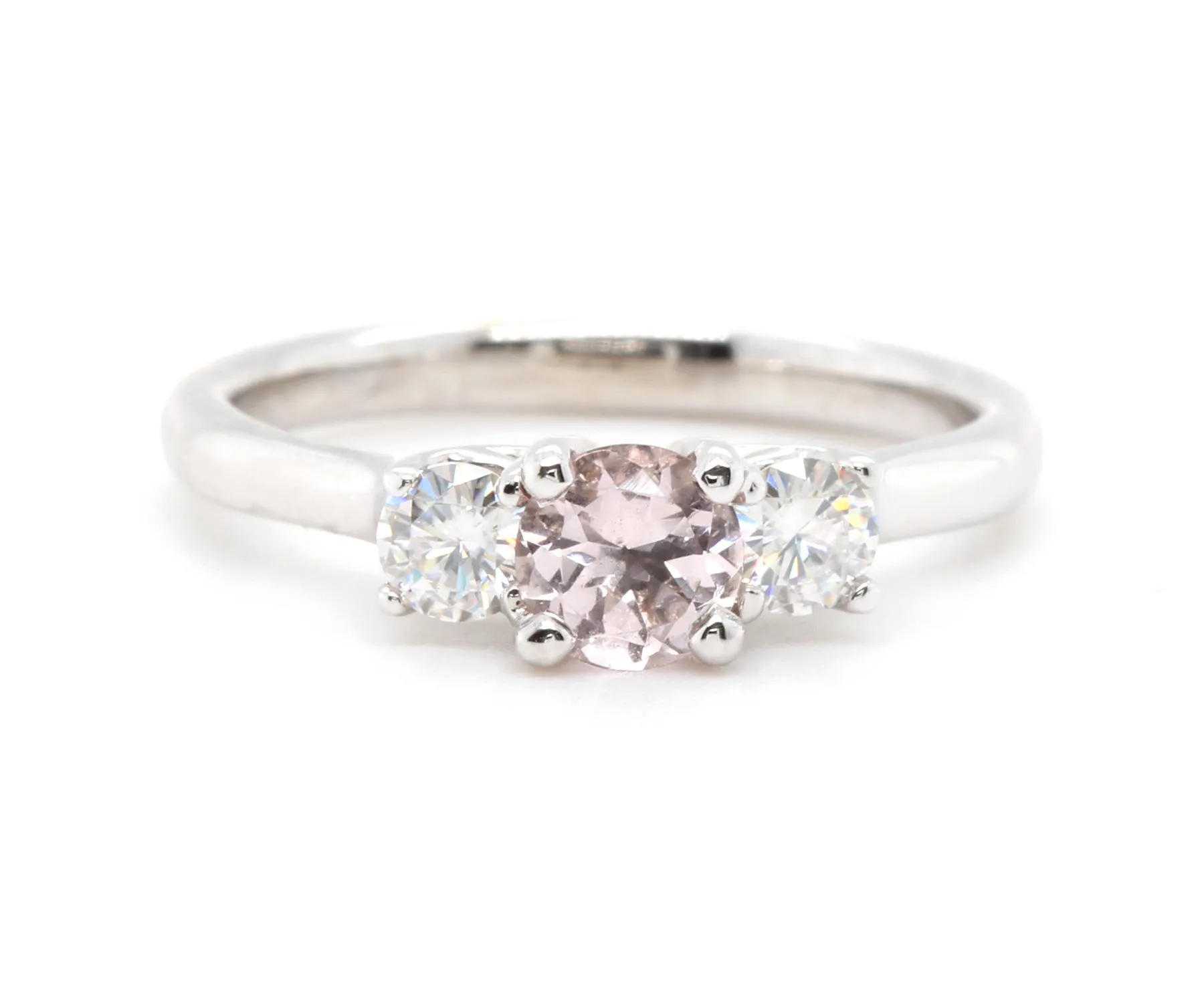 Pink Morganite Three Stone Ring
