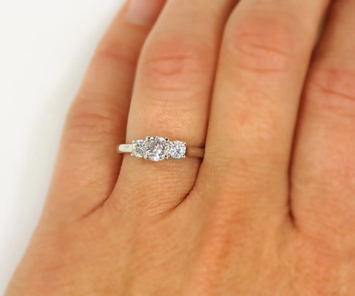 Pink Morganite Three Stone Ring