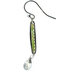 Pods Earrings 4946 with Lemon Chalcedony and Aquamarine by Michelle Pressler Jewelry