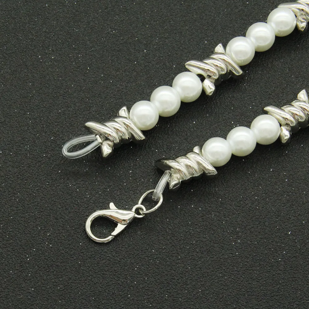 Punk Big Pearl Thorns Necklace