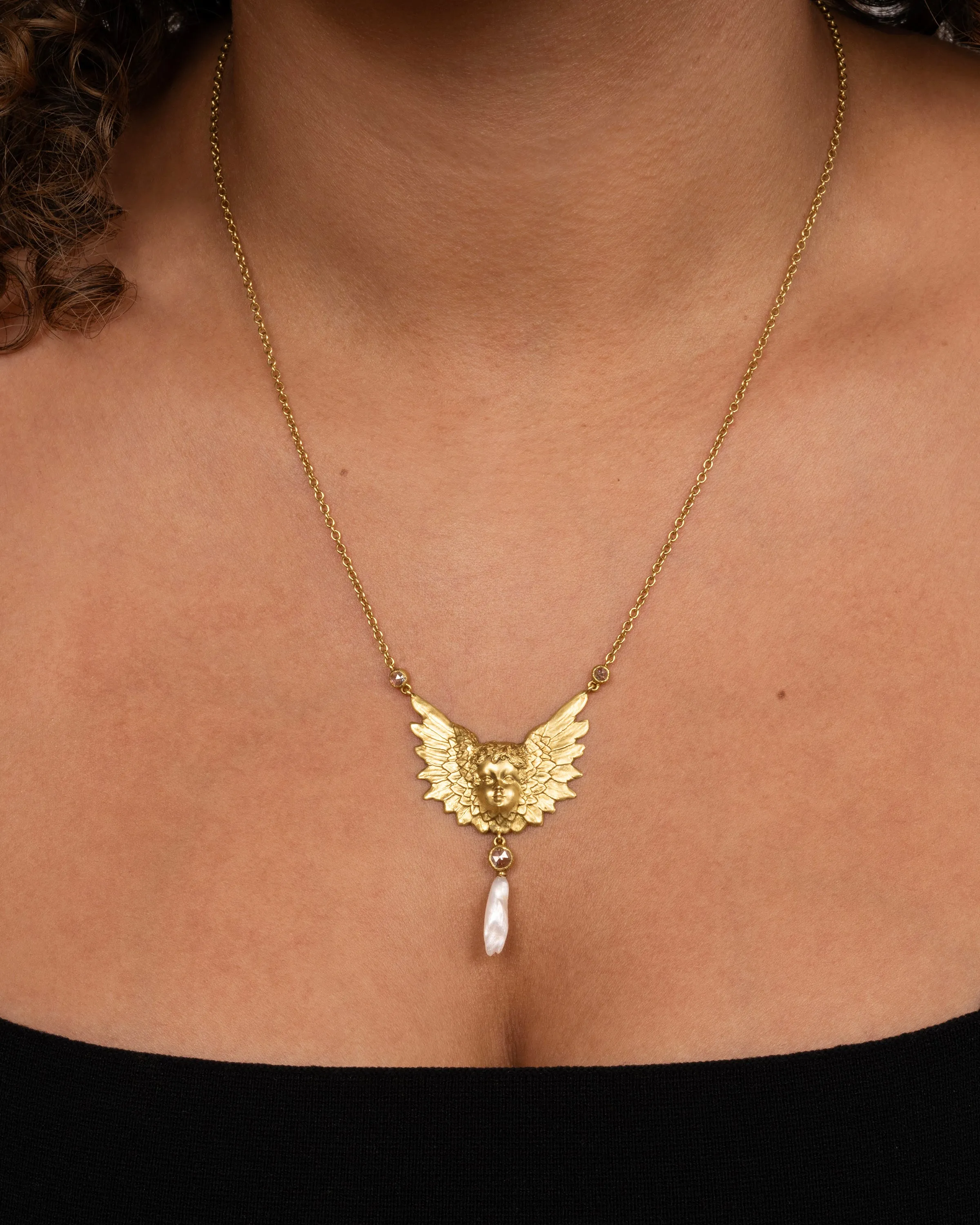 Putti Cherub Pendant Necklace