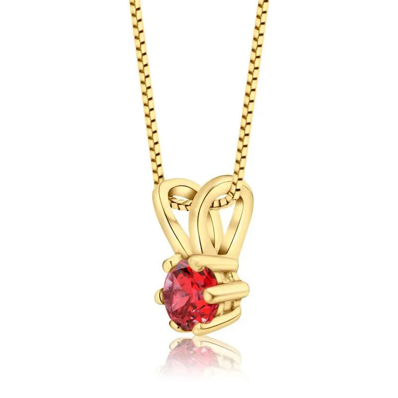Rabbit pendant with Garnet stone 4 mm