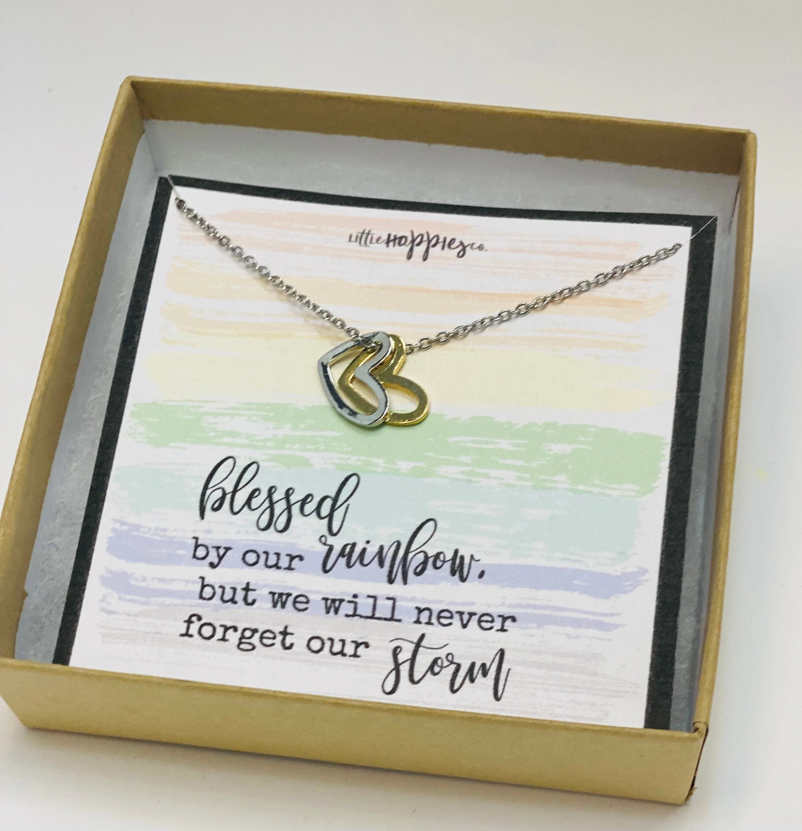 Rainbow baby necklace, rainbow babies, rainbow baby , baby after miscarriage, motherhood necklace, miscarriage gift, gift for rainbow baby