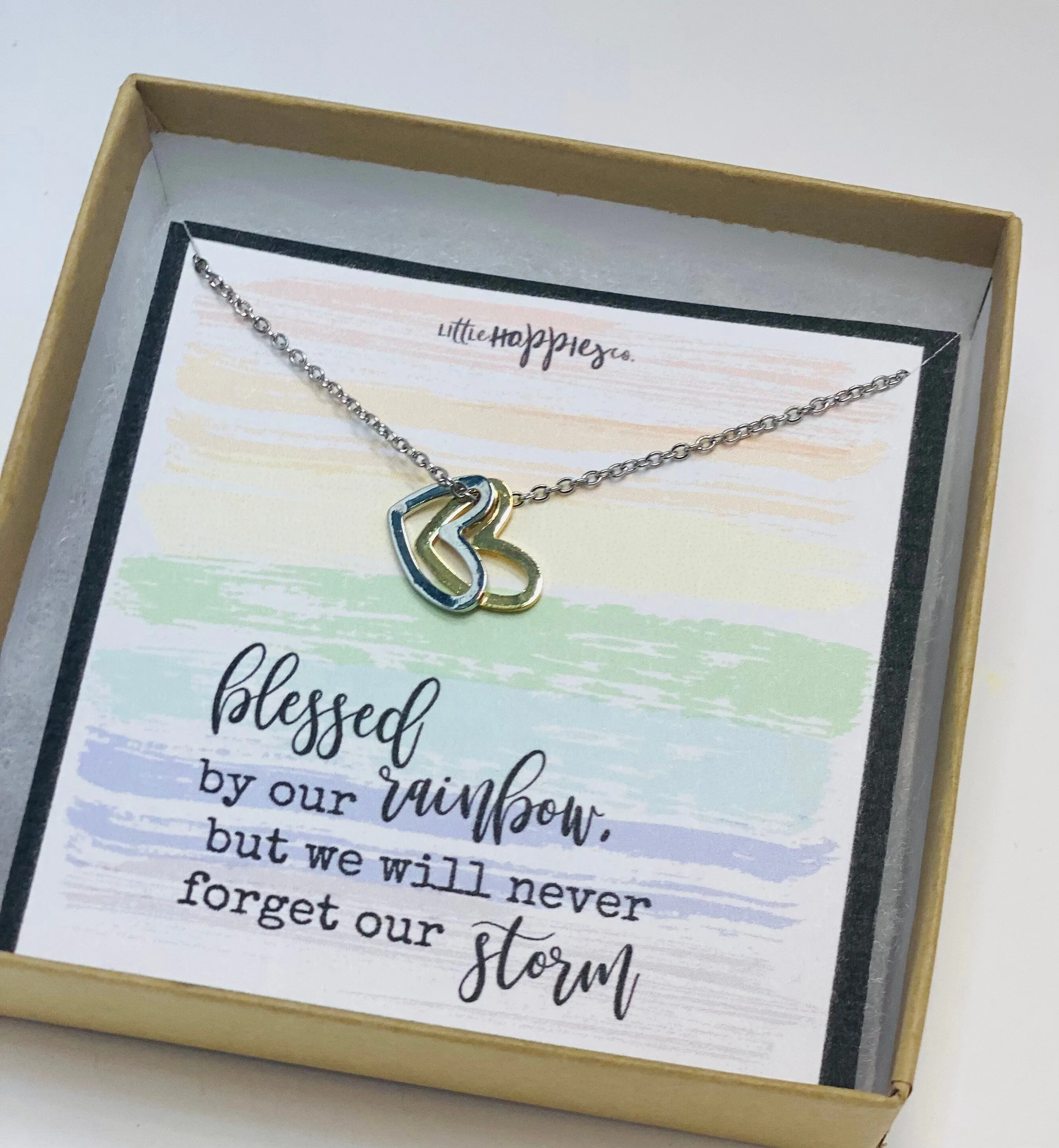 Rainbow baby necklace, rainbow babies, rainbow baby , baby after miscarriage, motherhood necklace, miscarriage gift, gift for rainbow baby
