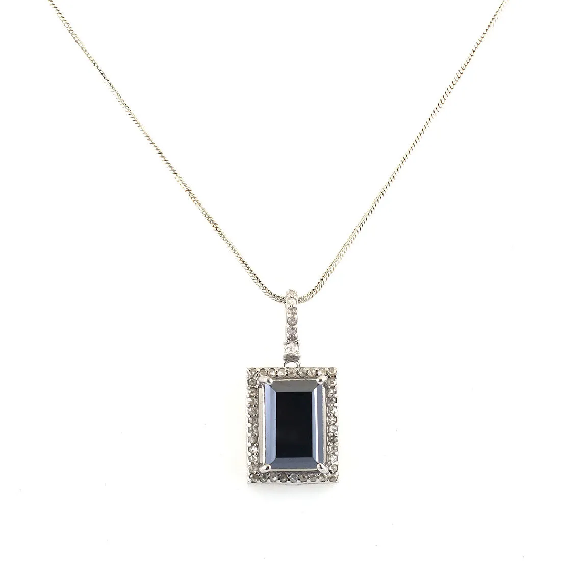 Rare 12 Ct Certified! Beautiful Black Diamond Pendant With Diamond Accents. Great Design
