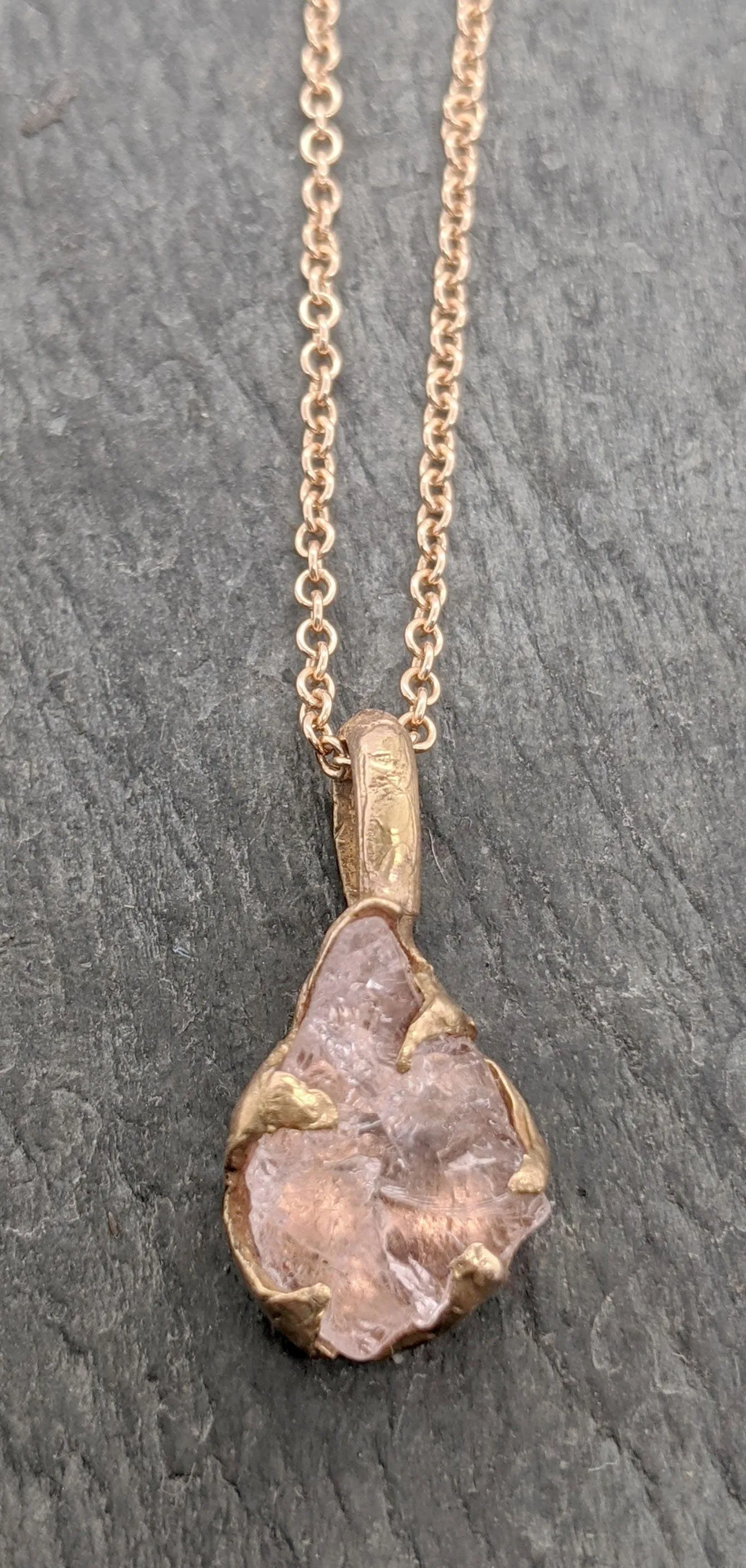 raw morganite 14k gold pendant pink gemstone necklace gemstone jewelry byangeline 2087 Alternative Engagement