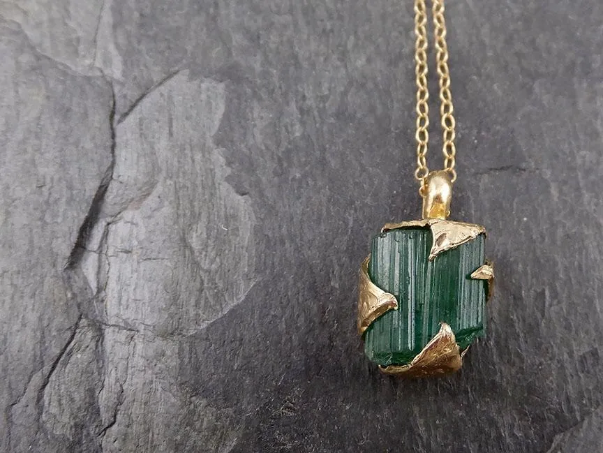 raw rough tourmaline 14k gold pendant green gemstone necklace raw gemstone jewelry byangeline 0888 Alternative Engagement
