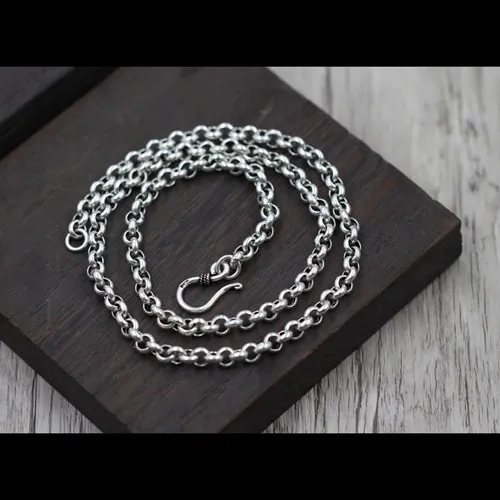 Real 925 Sterling Silver Necklace Classical Vintage O Link Chain 18" - 32"