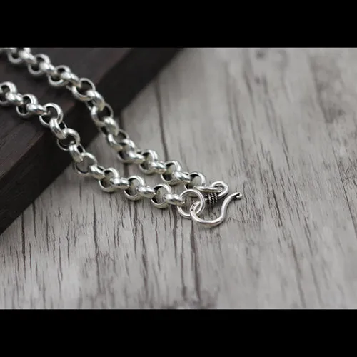 Real 925 Sterling Silver Necklace Classical Vintage O Link Chain 18" - 32"