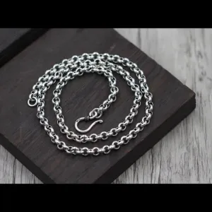 Real 925 Sterling Silver Necklace Classical Vintage O Link Chain 18" - 32"