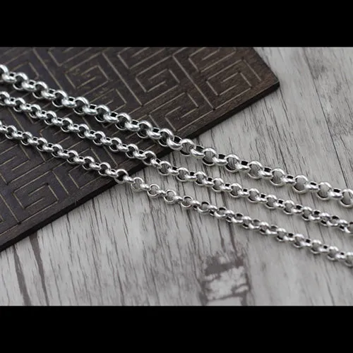 Real 925 Sterling Silver Necklace Classical Vintage O Link Chain 18" - 32"