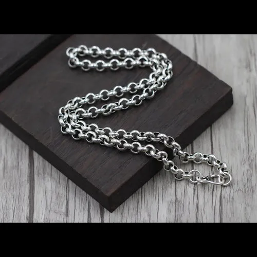 Real 925 Sterling Silver Necklace Classical Vintage O Link Chain 18" - 32"
