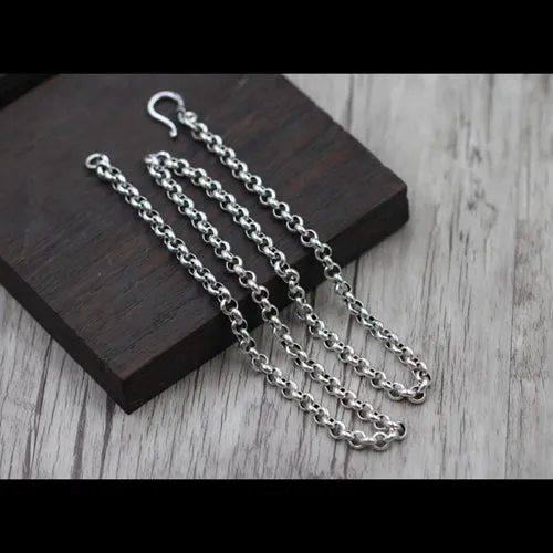 Real 925 Sterling Silver Necklace Classical Vintage O Link Chain 18" - 32"