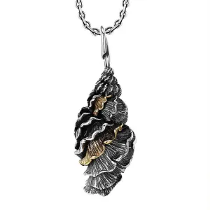 Real 925 Sterling Silver Pendant Shell Seashell  Wave Classical Jewelry