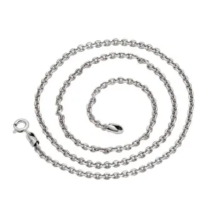 Real Solid 925 Sterling Silver Necklaces Classical Cuboid Loop Chain 18"-32"
