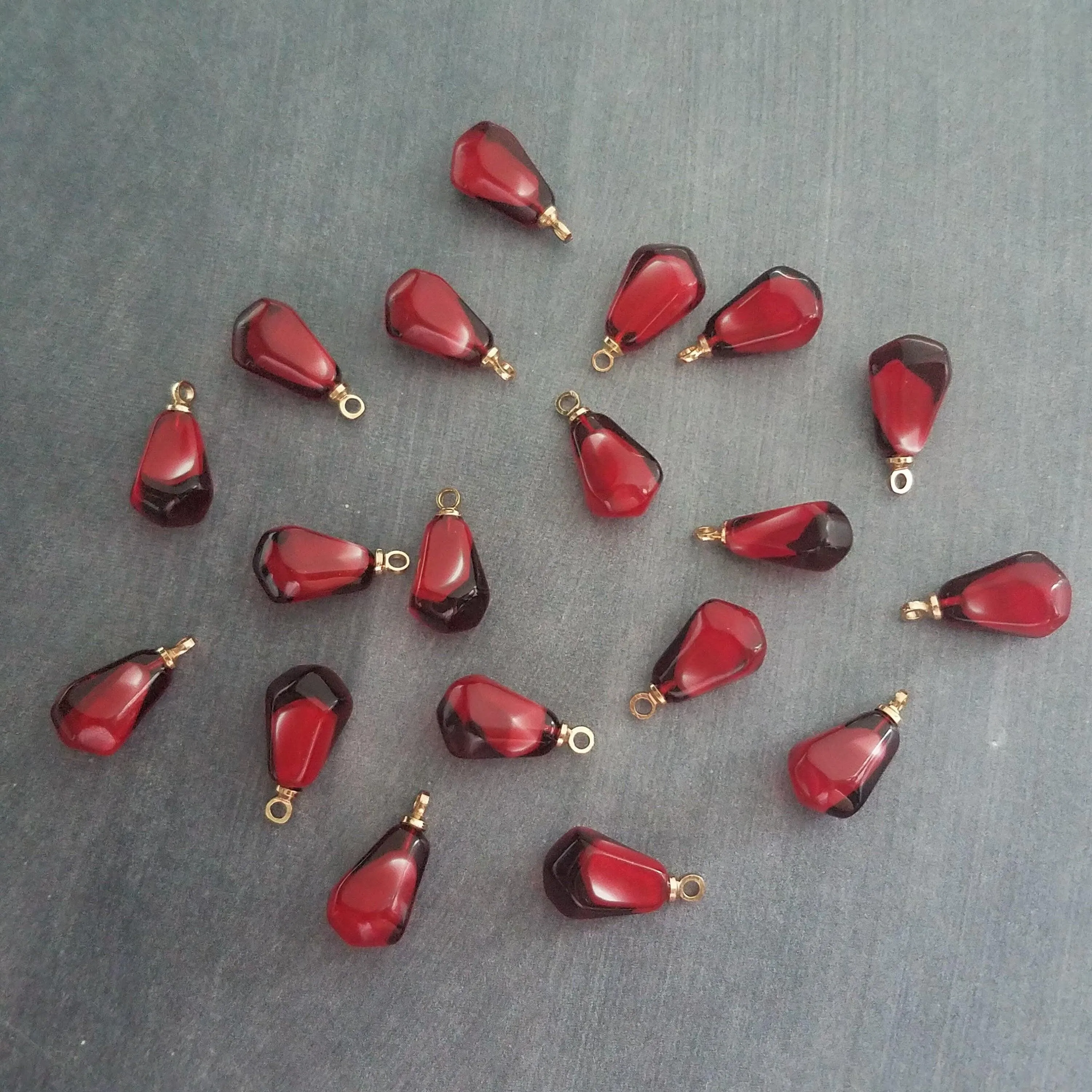 Red Pomegranate Seed Necklace, small light red pendant, thin delicate chain, seed fruit necklace, fertility necklace, pomegranate seed charm