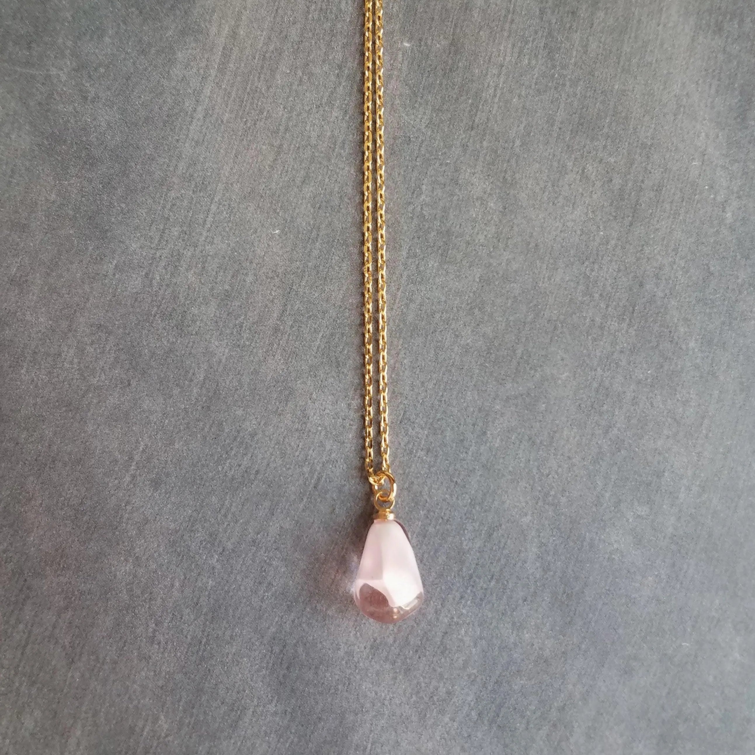 Red Pomegranate Seed Necklace, small light red pendant, thin delicate chain, seed fruit necklace, fertility necklace, pomegranate seed charm