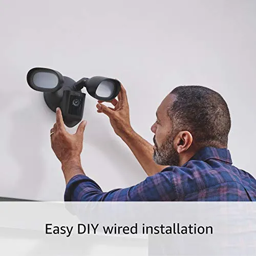 Ring Floodlight Cam Wired Pro Black with Echo Show 5 (Charcoal)