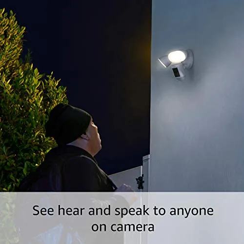 Ring Floodlight Cam Wired Pro with Bird’s Eye View and 3D Motion Detection (2021 release), White