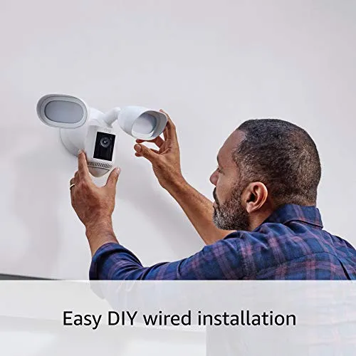 Ring Floodlight Cam Wired Pro with Bird’s Eye View and 3D Motion Detection (2021 release), White