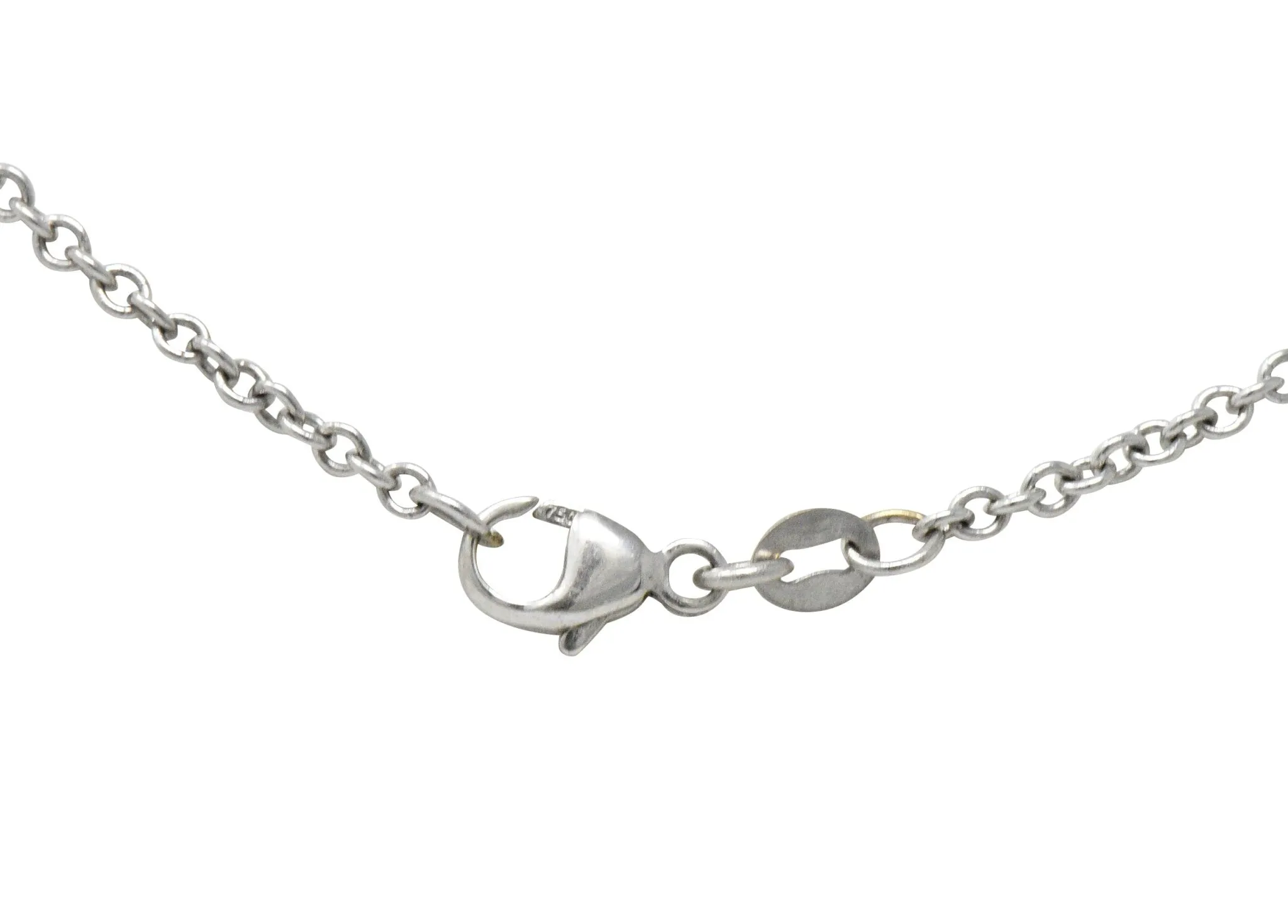 Roberto Coin Contemporary 9.55 CTW Sapphire Diamond 18 Karat White Gold Pendant Necklace