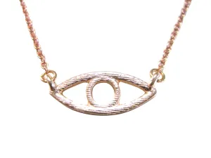 Rose Gold Toned Eye Pendant Necklace