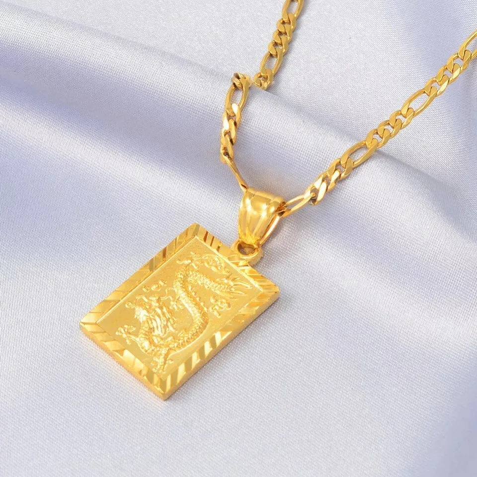 SALE Dragon necklace , 18k gold plated dragon pendant , dragon charm , dragon jewelry ,fantasy necklace men