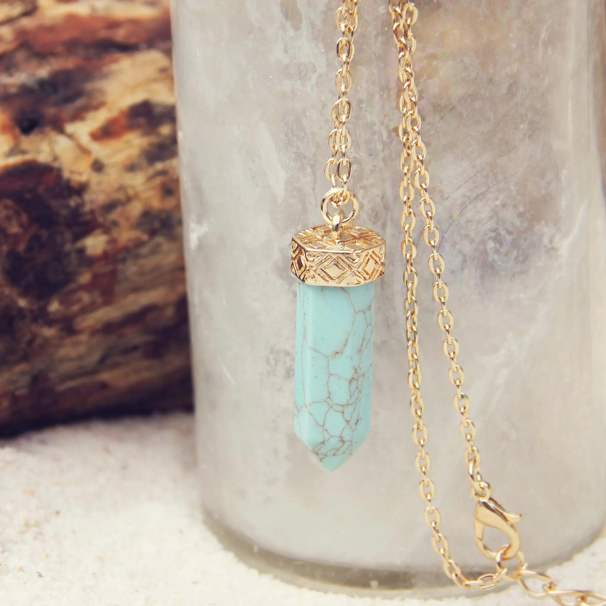 Sands of Time Necklace in Turquoise