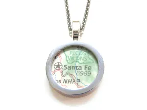 Santa Fe New Mexico Map Pendant Necklace