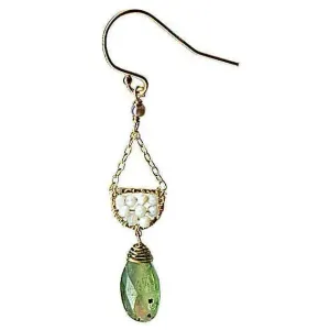 Scallop Earrings 4617 B with Australian Opal and Green Kyanite by Michelle Pressler Jewelry