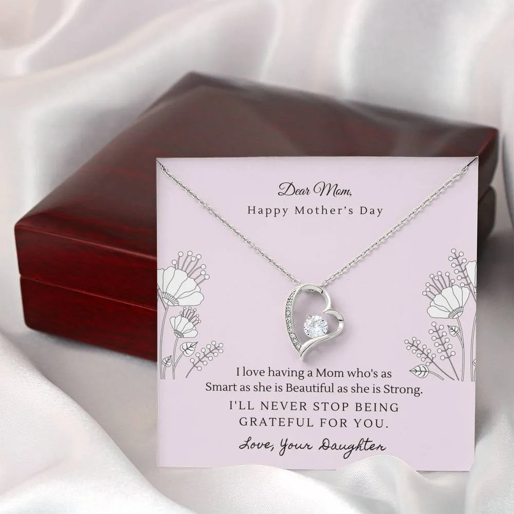 Sentimental Heart Necklace for Mom, From Daughter