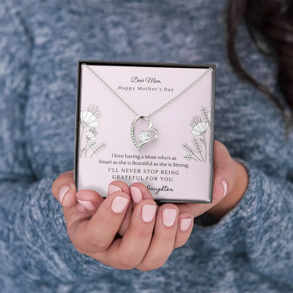 Sentimental Heart Necklace for Mom, From Daughter
