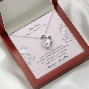 Sentimental Heart Necklace for Mom, From Daughter
