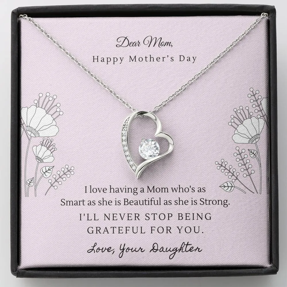 Sentimental Heart Necklace for Mom, From Daughter