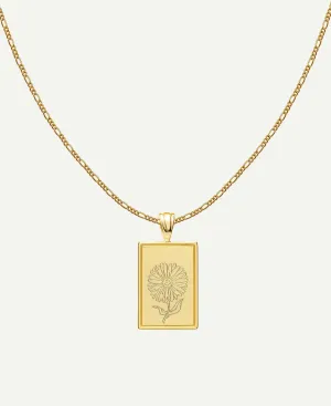 September - Aster Birth Flower Pendant Necklace