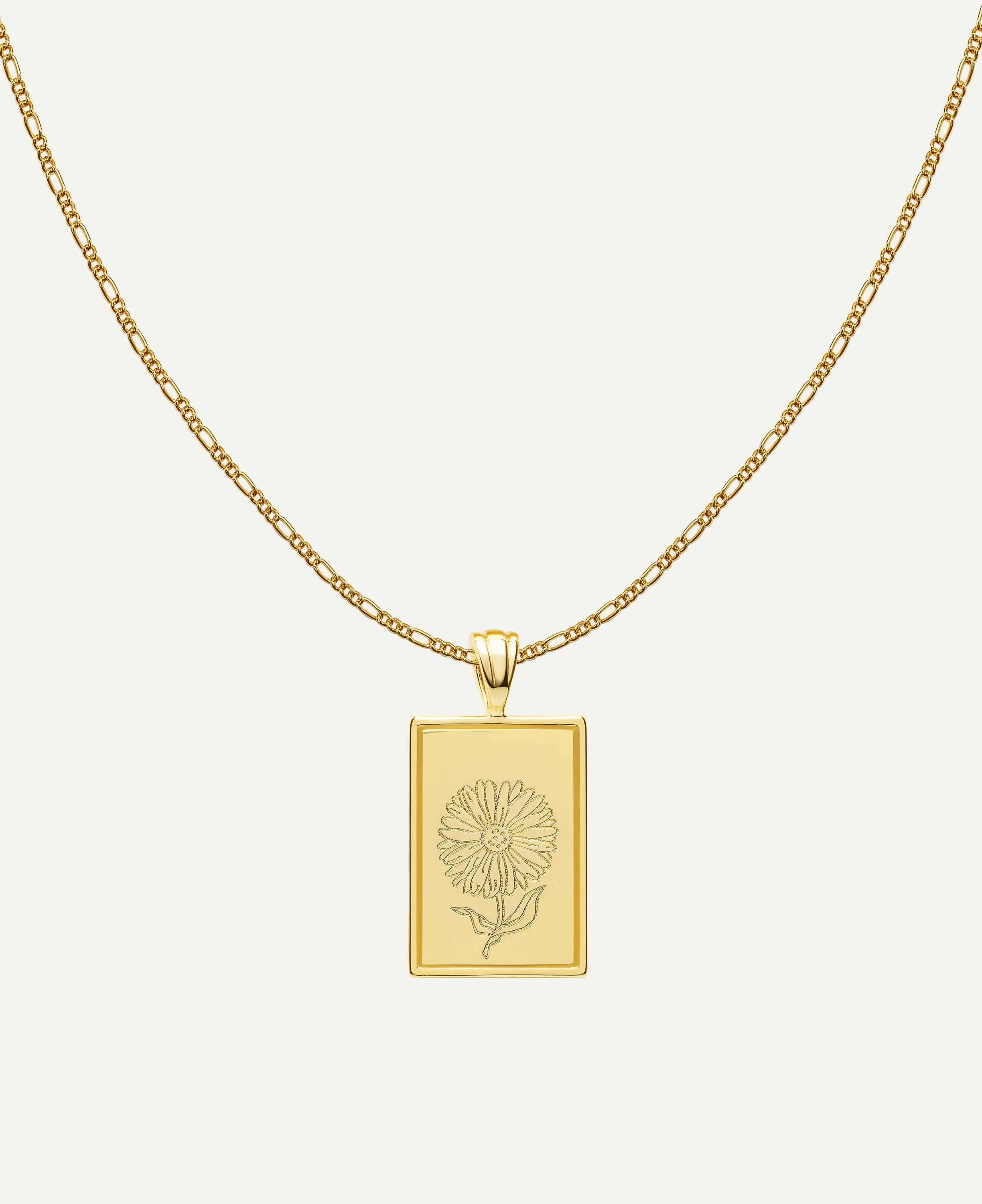 September - Aster Birth Flower Pendant Necklace