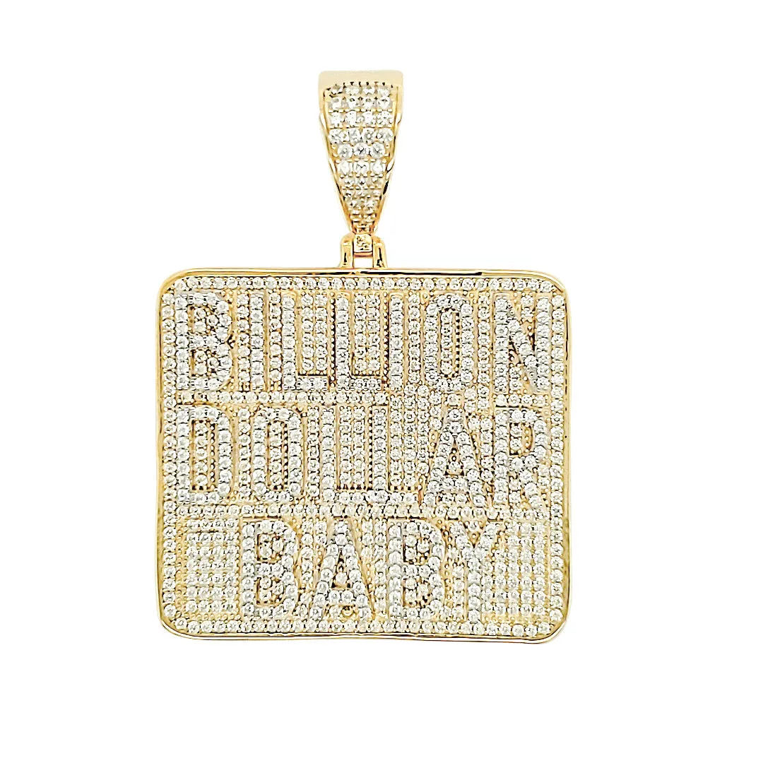 Shine bright like a Billion $ Dollar $ Baby two-tone Bling Pendant - C476689